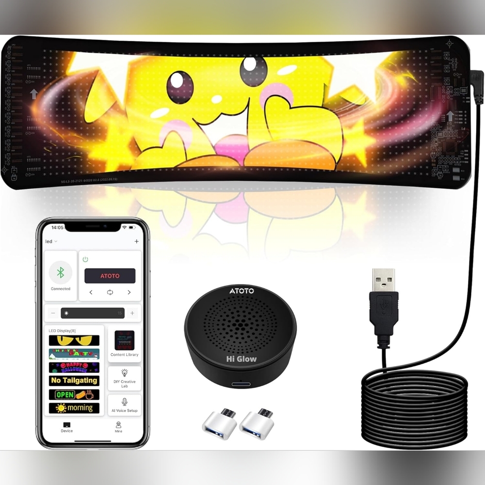 New Aotozone Flexible LED Light Sign for Car, AI Voice & Bluetooth APP Control 1